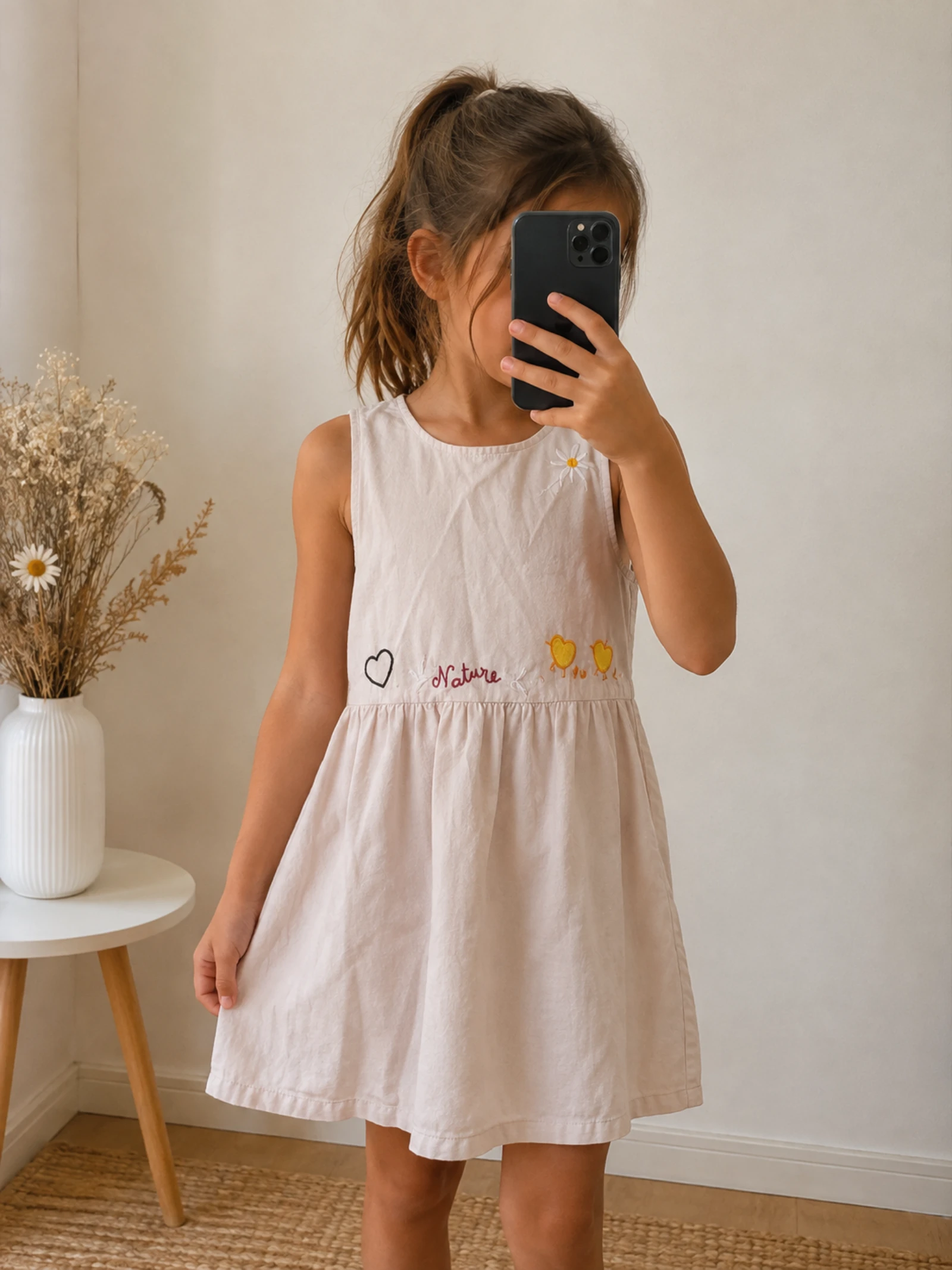 🧜KIABI NEW SIZE 8 YEARS Beige flared linen dress 🧜 – photo 2